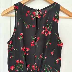J. Crew Black Floral Sleeveless Dress
